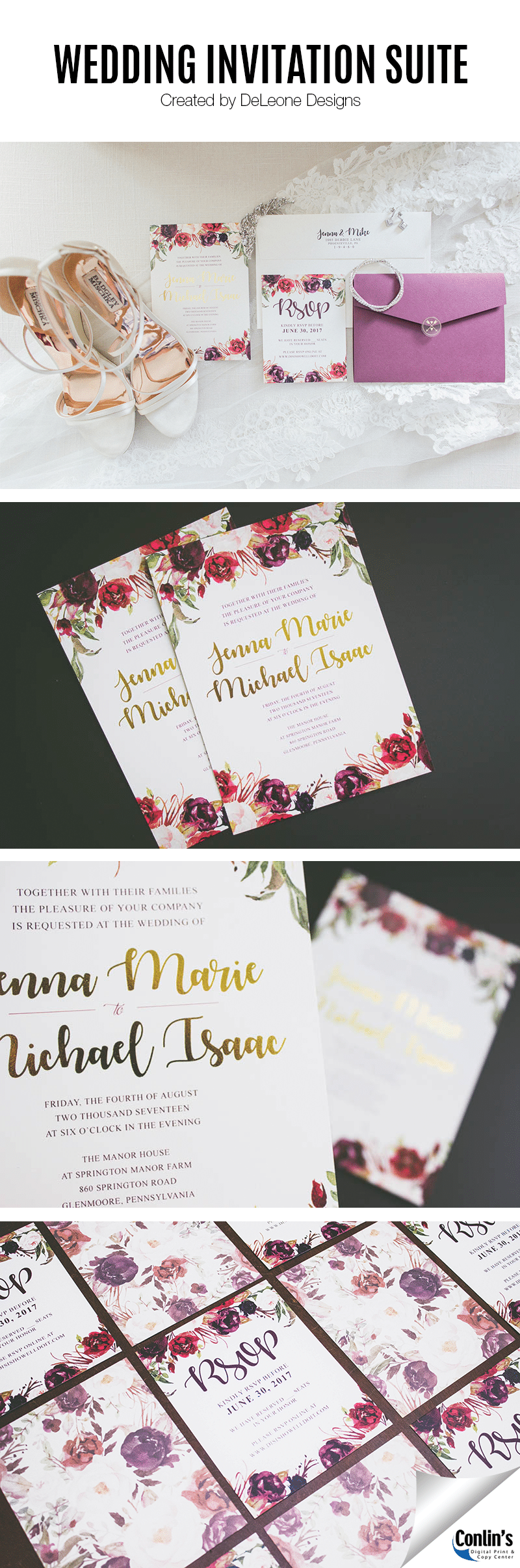 Wedding Invitation Suite by DeLeone Designs