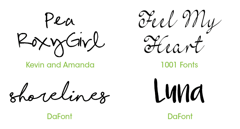 Handwritten Invitation Fonts