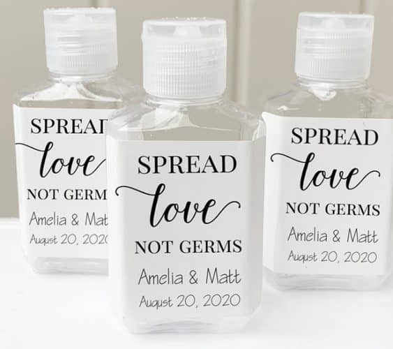 wedding merch hand sanitizer